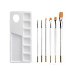 Paint Tray Palettes With 6paint Brush Plastic Artist Paint Color Mixing Tray