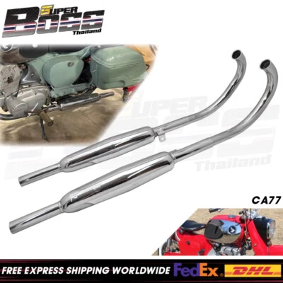 Juego de silenciador de escape Fit HONDA CA77 CA72 C77 C72 + Juego de tubos de cabezal ***PT*** Foto 1 de 4