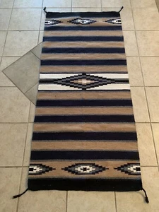 Vintage Tribal Southwest Hand-Made Area Rug 63”L X 29”W Heavy Duty RUNNER - Picture 1 of 11