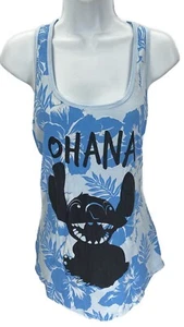 XL Disney Ohana Lilo Stitch Silo Blumen Tank blau Racerback Top Made in USA - Bild 1 von 4