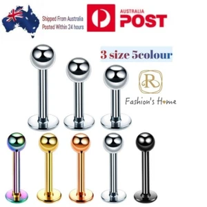 Surgical Steel Labrets Lip Rings Tragus 16G Earring Stud Piercing Jewelers 2PCS - Picture 1 of 17