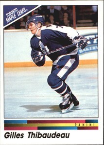 1990-91  Panini Stickers Maple Leafs Hockey Card #288 Gilles Thibaudeau