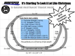 LIONEL FASTRACK STARTING TO LOOK LOT LIKE CHRISTMAS TRACK LAYOUT PACK design NEW - Picture 1 of 2