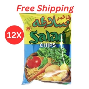12 Pack X Salad Chips Oman Hot and Sour flavor Potato Chips (15g) بطاطس سلاطه - Picture 1 of 1