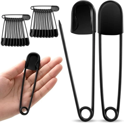 Juexica 20 piezas grandes pasadores de seguridad 5 pulgadas jumbo acero inoxidable negro  Foto 1 de 4