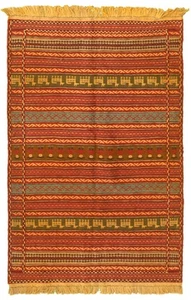 Vintage Hand Woven Carpet 3'3" x 5'1" Traditional Wool Kilim Rug - Picture 1 of 9