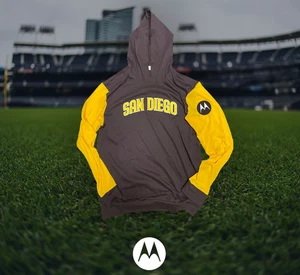 MLB San Diego Padres leichter braun gold Hoodie Werbeartikel SGA Motorola XL - Bild 1 von 3