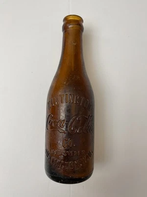 Botella de Coca-Cola ámbar cara recta Coca Cola Huntington WV West Virginia D.O.C Foto 1 de 4