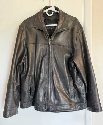 Vintage Wilsons Leather Mens Zip Jacket Size L Large Pelle Studio Black Soft  - Image 1 of 4