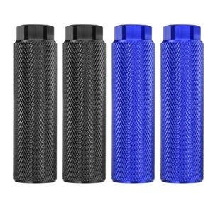 2 Pairs Aluminum Bike Pegs Anti-Skid for 3/8" Axles,Black & Blue - Picture 1 of 6