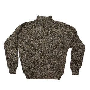 Renso Fabian Men’s XL Merino Wool Sweater Cable Knit Brown‑Gold 100% Luxury - Picture 1 of 6