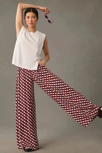 Pantalón Corey Lynn Carter Estampado Círculo Plisado Pierna Ancha Pantalones Anthropologie Talla M - Imagen 1 de 12
