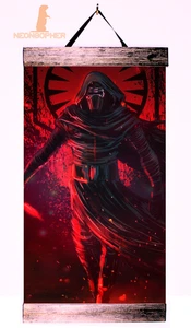 Rollo de pared de lona personalizado 12"x18" Star Wars Kylo Ren madera maciza ws24 - Imagen 1 de 2