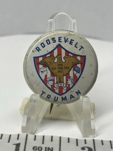 Roosevelt Truman Todo por Uno Político Pin Atrás Botón P29 72 Reproducción - Imagen 1 de 2