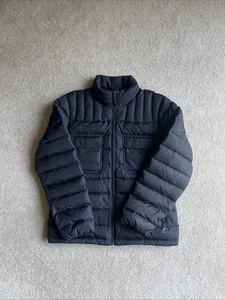 BROOKS BROTHERS Red Fleece Black Down Power Fill Insulated Zip Puffer Jacket L - Picture 1 of 17