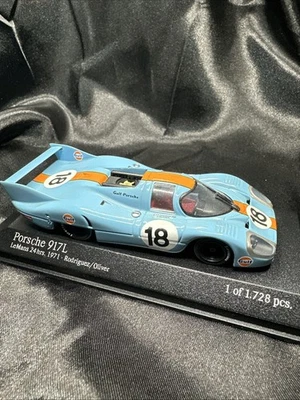 MINICHAMPS Porsche 917L Gulf Le Mans 24H 1971 Rodriguez/Oliver 716718 USA #18 - Image 1 of 4
