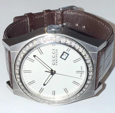 GUCCI MENS PANTHEON 115.2 QUARTZ DIAMOND WATCH - Image 1 of 4