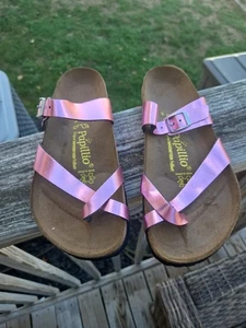 Sandali Papillio by Birkenstock Mayari rosa pelle metallizzata EU 39 US 8 - Foto 1 di 5