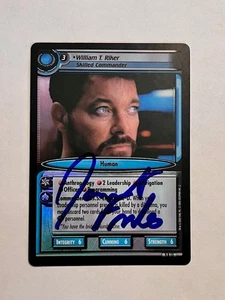 Autographed  2E Star Trek ccg FOIL William T.  Riker, Skilled Commander (Frakes) - Picture 1 of 1