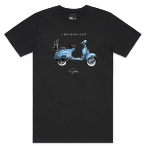 NEW LENTONI STREET ART - 1966 Vespa Super T Shirt - Sizes S - 5XL - Picture 1 of 18