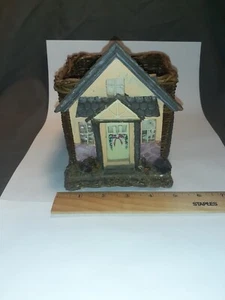 Vintage Wicker House Planter Woven Basket Boho Rattan Plant Holder FAST SHIP - Picture 1 of 15