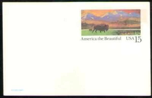 USA. UX120. 15c. American Buffalo & Prairie. Ansichtskarte. Neuwertig mit 1988 - Bild 1 von 1
