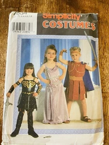 Vintage Simplicity Pattern Children Costume Hercules Meg Gladiator UNCUT Sz 3-8 - Picture 1 of 2