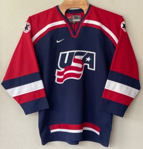 VTG 2002 NIKE USA Winter Olympics Hockey Jersey Men's Size XL Sewn Authentic - Picture 1 of 14