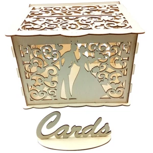 Wooden Wedding Gift Box Hollow Floral Pattern Invitation Q5J5 - Picture 1 of 9