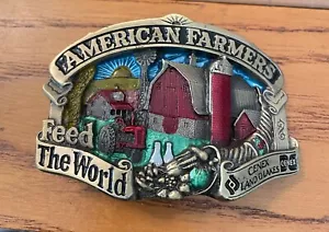1984 American Farmers Feed the World Great American Gürtelschnalle - Bild 1 von 3