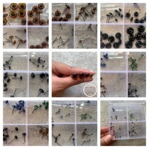 Heidifeathers® 16 x Pairs Glass Eyes - Mixed Colours /Size Packs, Needle Felting - Picture 1 of 50