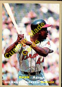 Custom made Topps 1957  Milwaukee Braves Hank Aaron baseball card