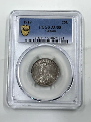 1919 25C PCGS AU55 Canada - Image 1 of 4