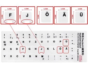 DE - Tastaturaufkleber weiß Matt 48 Tasten für IBM Lenovo IdeaPad S-12, V560 - Bild 1 von 7