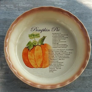 Pumpkin Pie Plate Deep Dish Ruffled-Edge w/ Recipe Oven/Dishwasher/Microwave Saf - Bild 1 von 12