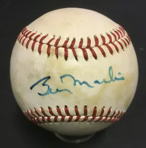 Billy Martin Yankees signed A.L Lee MacPhail baseball autograph JSA LOA - Picture 1 of 9