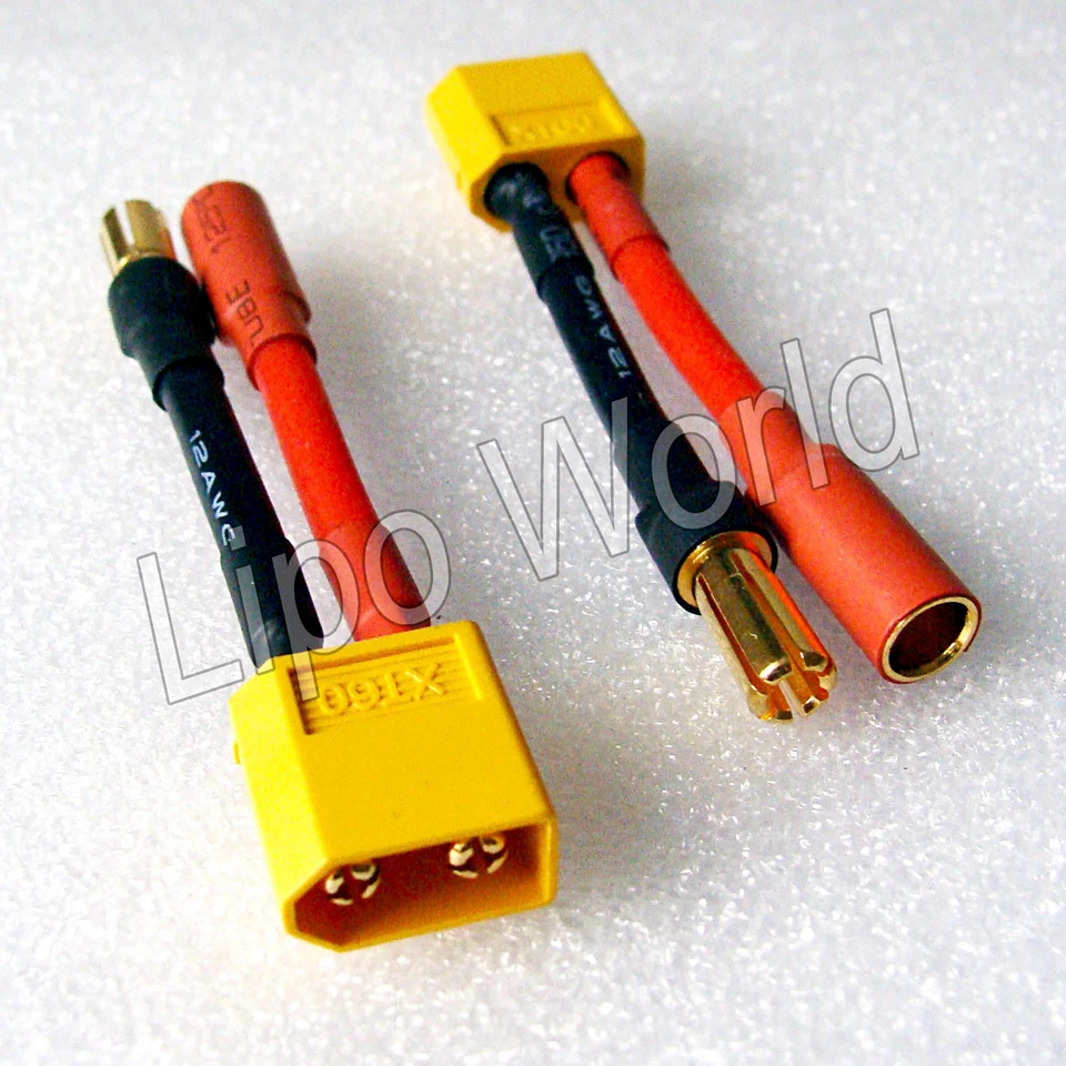 ZIPPY XT60 Stecker auf 5.5mm Goldkontakte 12AWG !!! Adapter Lade Kabel LiPo Akku