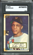 1952 Topps Willie Mays Rookie Card #261 HOF RC - Certified SGC Authentic - Rare!