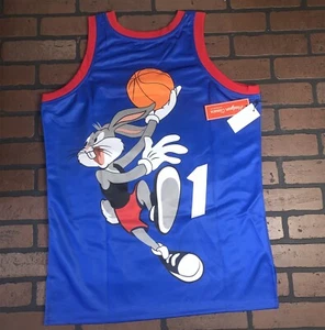 BUGS BUNNY TUNESQUAD Blue Headgear Classics Basketball Jersey ~Never Worn~ L - Picture 1 of 3