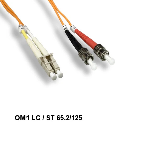 LOT10 Kentek 15m OM1 LC to ST Multi-Mode Fiber Optic Cable 62.5/125 Duplex ATM - Image 1 of 1