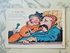 Ancienne Carte postale Humoristique Les nouveaux riches Cochon - Imagen 1 de 2