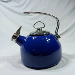 Chantal Classic Enamel-on-Steel Teakettle Harmonic Whistle 1.8 Quart Blue - Picture 1 of 20