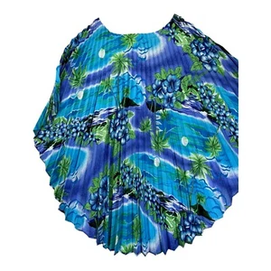 Capa Pomare Hawaii Vintage Verde Floral Mangas 3/4 Kimono Cuello Cuchara Plisado XL - Imagen 1 de 6
