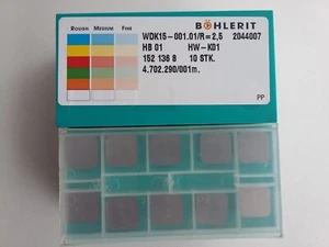 SALE! 10 x BÖHLERIT WDK15 - 001.01/R=2.5 INDEXABLE INSERTS 152 136 8 - Picture 1 of 3