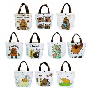 Capybara Tote Bag Large Capacity Cylinder Bag Durable Lunch Bags - Picture 1 of 22