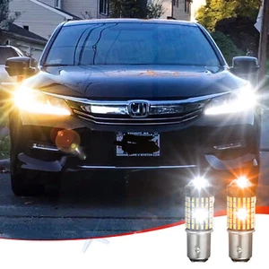 1157 Blanco Ámbar Doble Color Interruptor 120 SMD LED Bombillas de Señal de Giro para Honda - Imagen 1 de 11