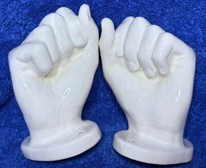 Vintage Pop Art 1979 Nancy Funk Ceramics Two Hands Bathroom Toilet Paper Holder - Picture 1 of 17