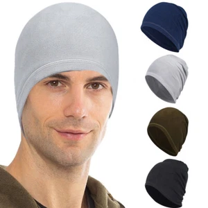 Winter Warm Fleece Beanie Hat Windproof Skull Cap Running Ski Cap for Men Women - Picture 1 of 16