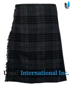 Hombre Escocés Highland Gris Tartán "8 Yardas Kilt" 13Oz "Buena Calidad" - Imagen 1 de 4
