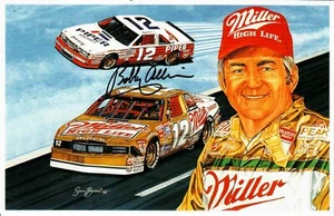 RARE!! "NASCAR Champ" Bobby Allison Hand Signed 8.5X5.75 Cardstock COA - Picture 1 of 3